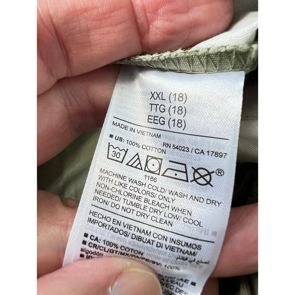 NEW Old Navy Boys Above Knee Dock Shorts Sage Green XXL 18 Cotton
